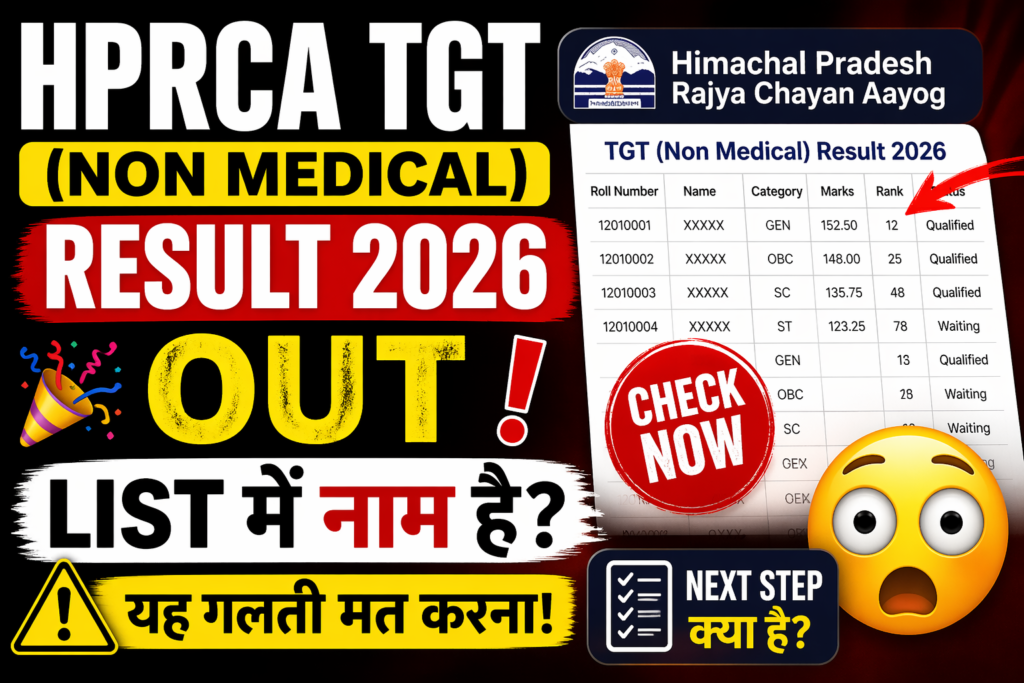HPRCA TGT Non Medical Result 2026