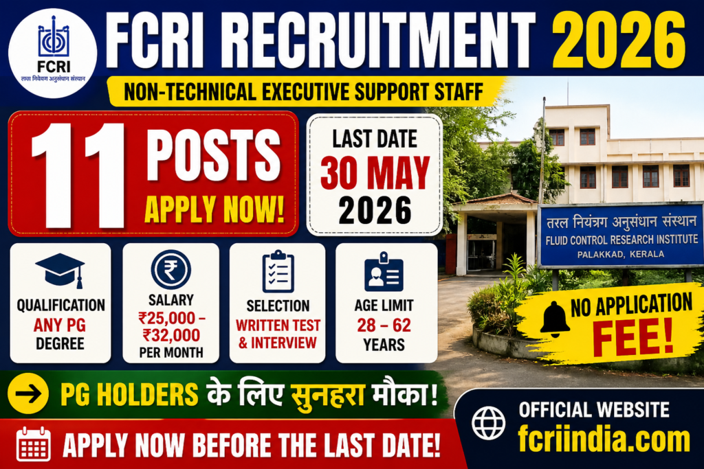 FCRI Recruitment 2026