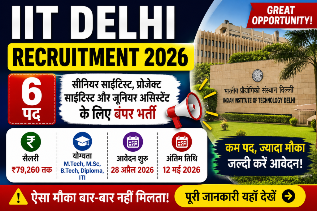 IIT Delhi Recruitment 2026