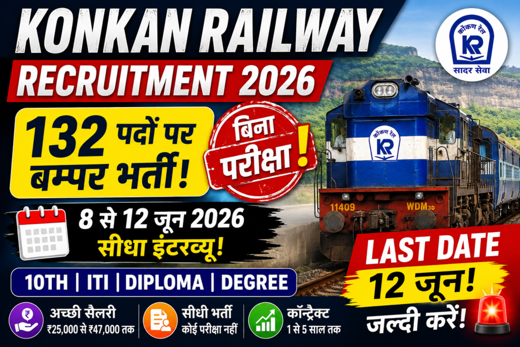Konkan Railway Recruitment 2026 Walk-in