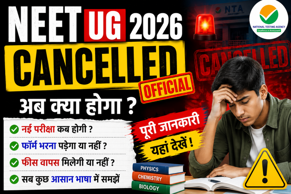 NEET UG 2026 Exam Cancelled