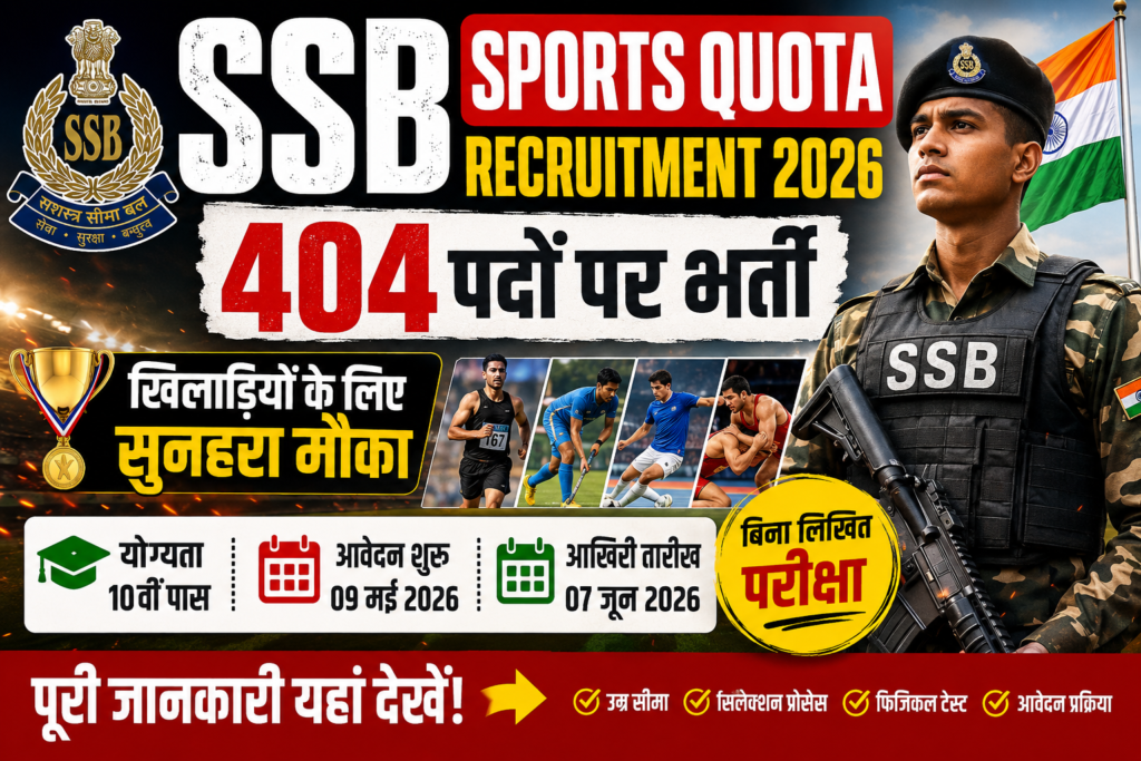 SSB Sports Quota Recruitment 2026